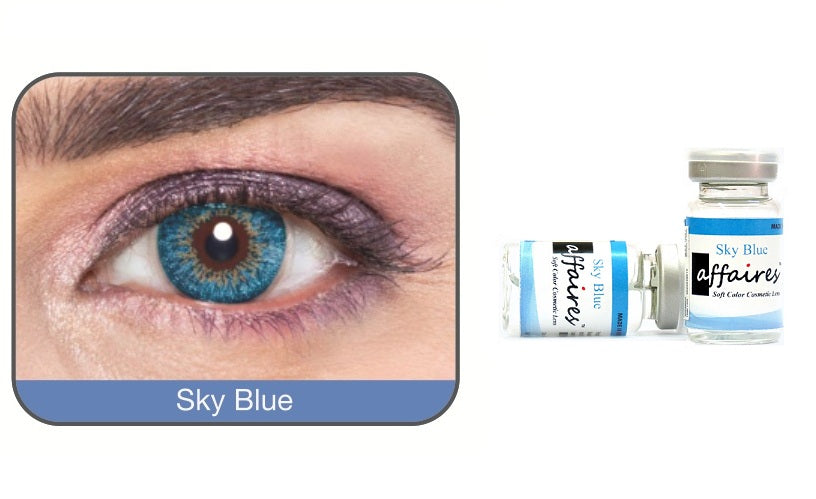 Affaires Color Yearly Contact Lenses Three Tone Sky Blue Color ( 2pcs in Pack )