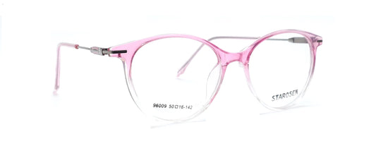 Round Eyeglasses Spectacle 96009 with Power ANTI-GLARE-Reflective Glasses Gradual Pink VS-021