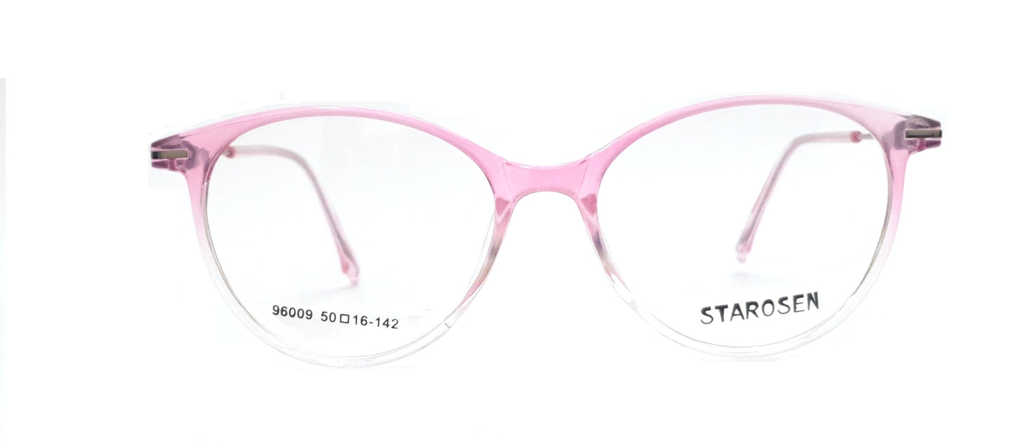 Round Eyeglasses Spectacle 96009 with Power ANTI-GLARE-Reflective Glasses Gradual Pink VS-021