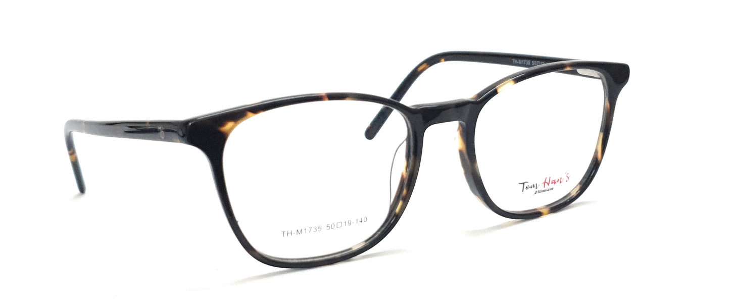 Square Eyeglasses Spectacle TH-M1735 with Power ANTI-GLARE-Reflective Glasses DA Brown VS-015