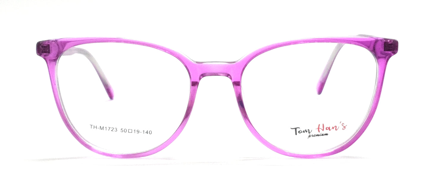 Round Eyeglasses Spectacle TH-M1723 with Power ANTI-GLARE-Reflective Glasses Purple VS-013