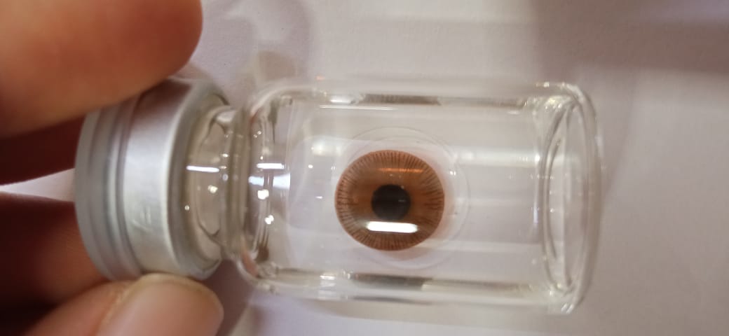 Prosthetic Contact lenses Light Brown Polylite 38