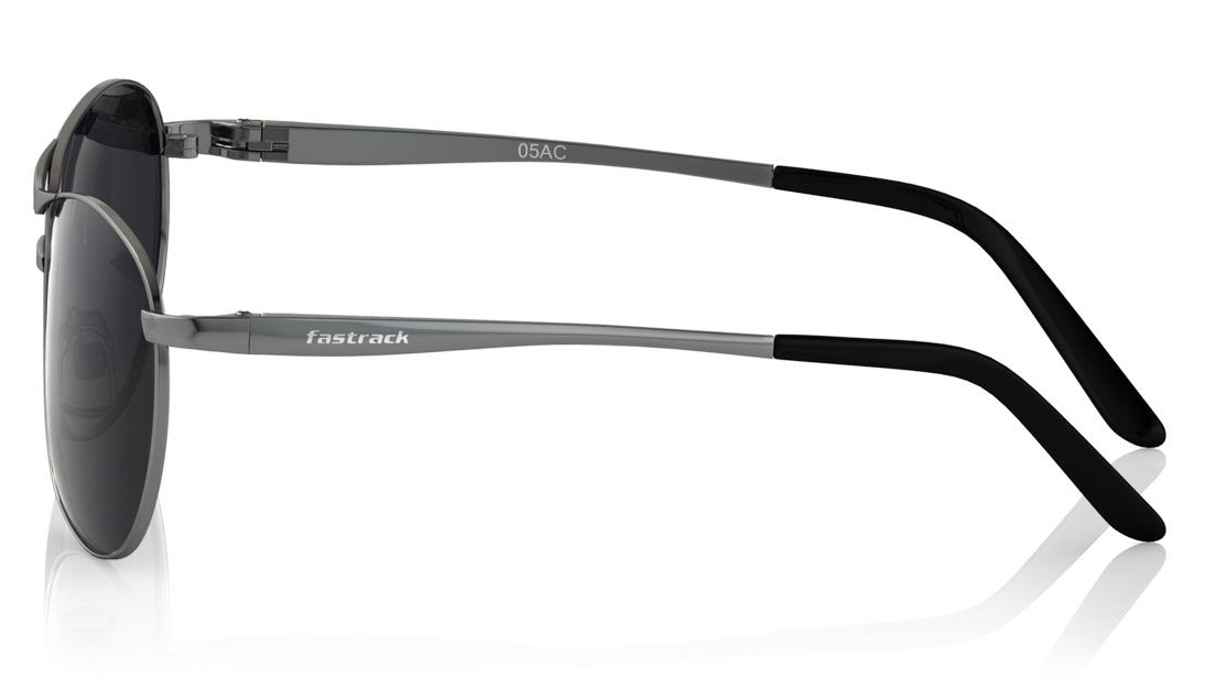 Fastrack Navigator Sunglasses Silver Frame Black Lens M032BK2