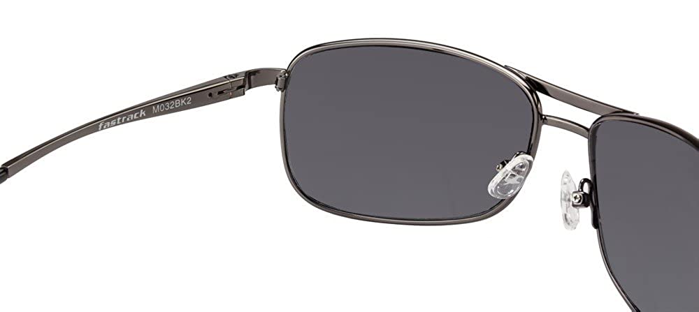 Fastrack Navigator Sunglasses Silver Frame Black Lens M032BK2